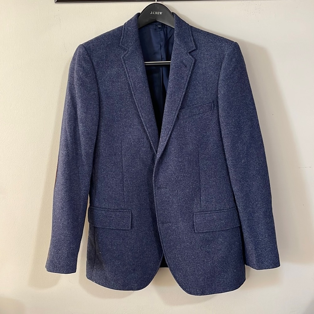 J. Crew Factory Blue Wool Sportcoat w/ Elbow Patches 38R